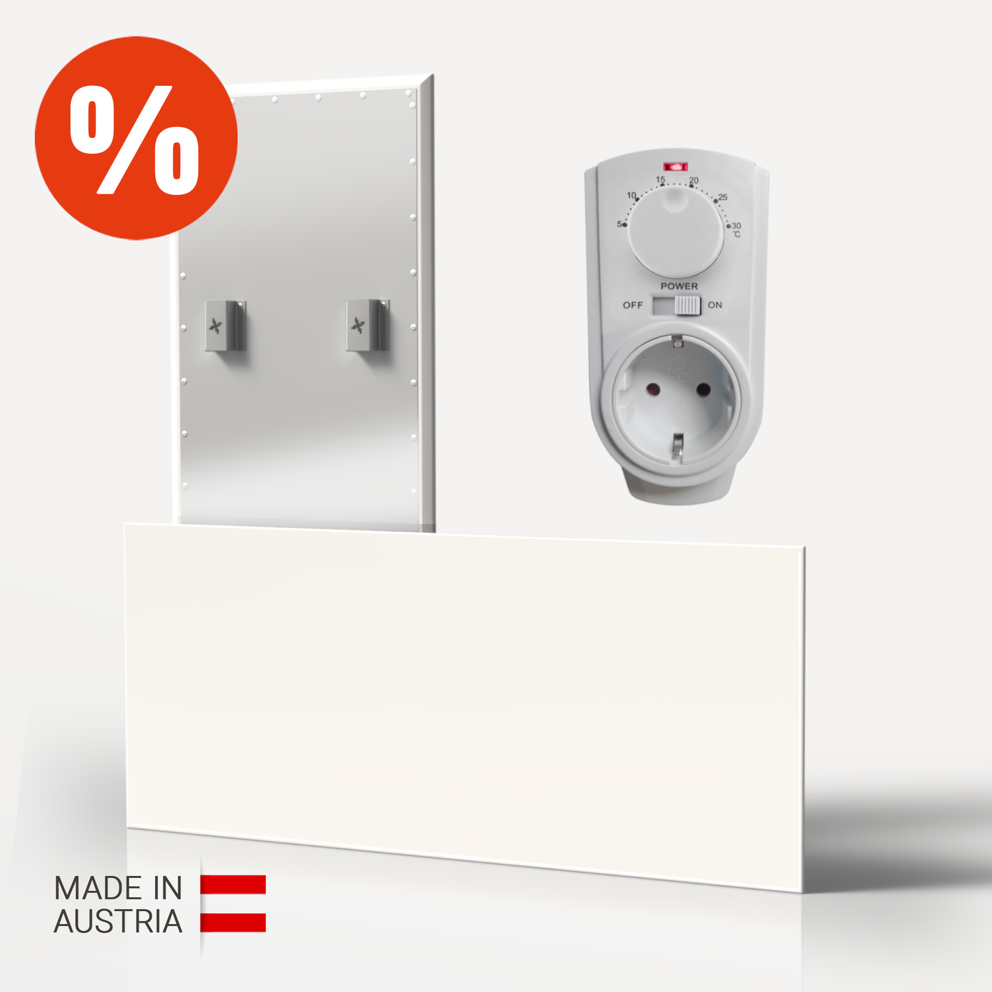 INFRAREDLY SET LARGE 990W mit Analogem Thermostat für 18-32m² - Infrarotheizung
